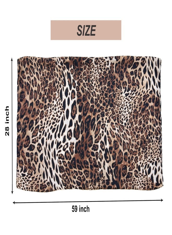 CaySep Women Silky Leopard Print Scarf - Print Florals Shawl Long Lightweight Sunscreen Scarf for Travel - Image 2